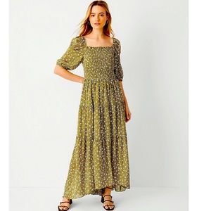 Ann Taylor Floral Smocked Bodice Maxi Dress size 6
